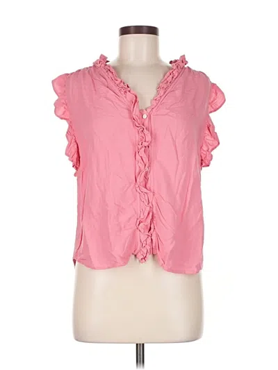 Pre-owned Dylan Short Sleeve Blouse In Pink
