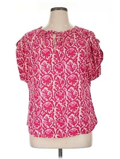 Pre-owned Dylan Short Sleeve Blouse In Pink
