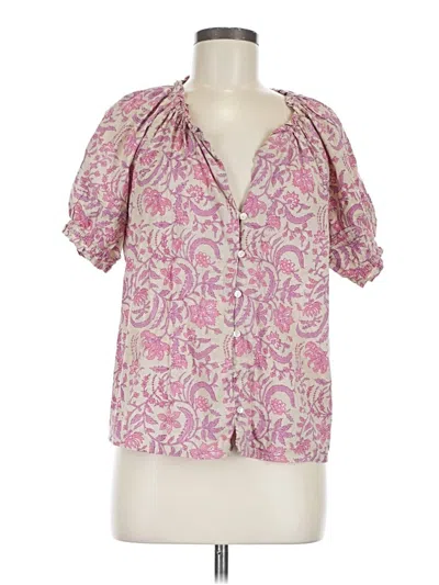 Pre-owned Dylan Short Sleeve Blouse In Pink
