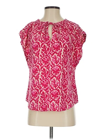 Pre-owned Dylan Short Sleeve Blouse In Pink