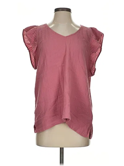 Pre-owned Dylan Short Sleeve Blouse In Pink