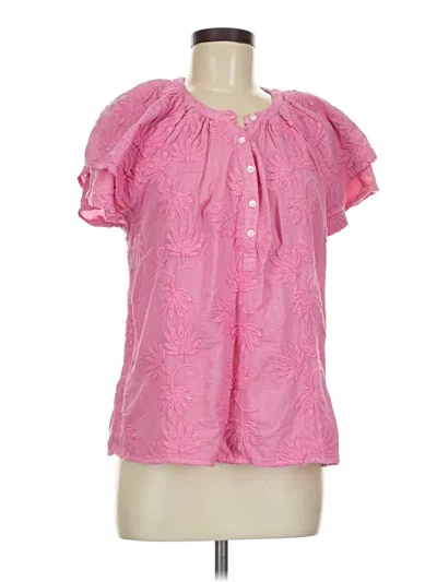 Pre-owned Dylan Short Sleeve Blouse In Pink