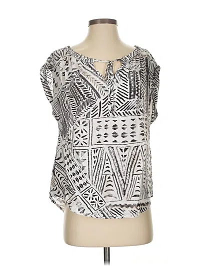 Pre-owned Dylan Short Sleeve Blouse In Silver