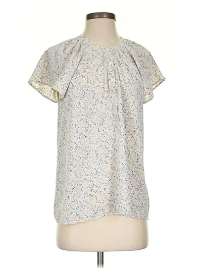 Pre-owned Dylan Short Sleeve Blouse In White