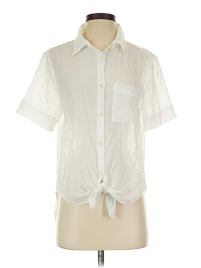 Pre-owned Dylan Short Sleeve Blouse In White