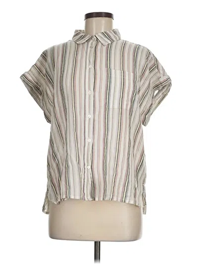 Pre-owned Dylan Short Sleeve Blouse In White