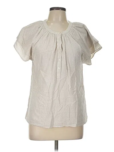 Pre-owned Dylan Short Sleeve Blouse In White