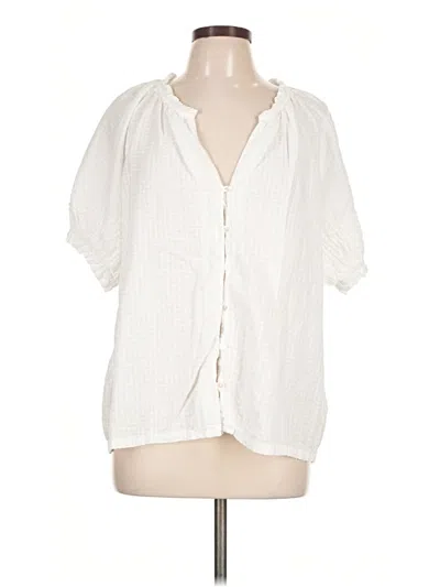 Pre-owned Dylan Short Sleeve Blouse In White