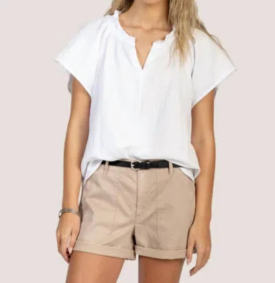 Dylan Short Sleeve Jolie Blouse In White
