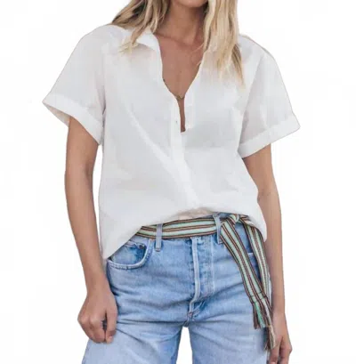 Dylan Short Sleeve Roll Sleeve Shirt In White