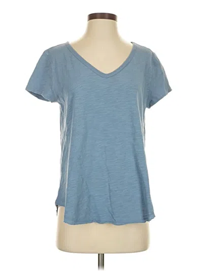 Pre-owned Dylan Short Sleeve Top Blue V Neck Tops