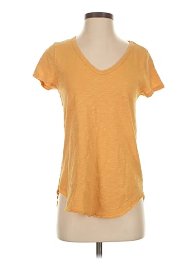 Dylan Short Sleeve Top Yellow Scoop Neck Tops