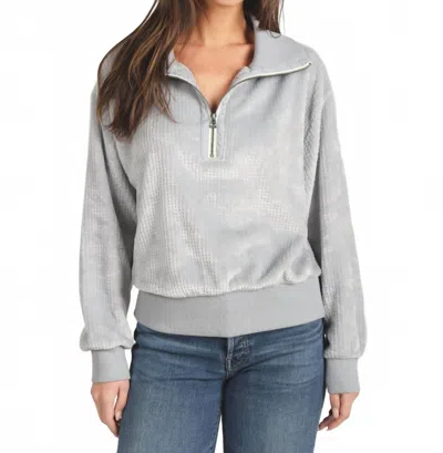 Dylan Skylar Half Zip Top In Soft Blue