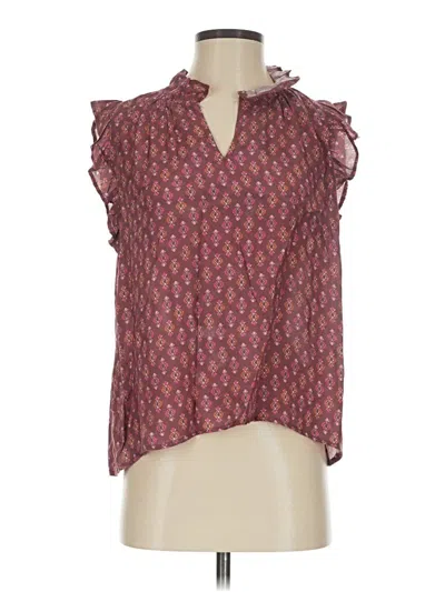 Pre-owned Dylan Sleeveless Blouse In Burgundy