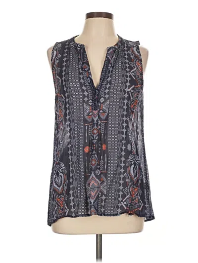 Pre-owned Dylan Sleeveless Blouse In Gray