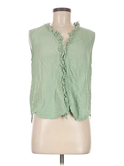Pre-owned Dylan Sleeveless Blouse In Green