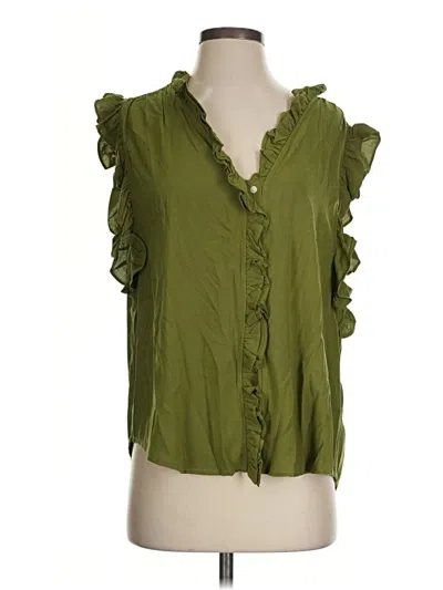 Pre-owned Dylan Sleeveless Blouse In Green