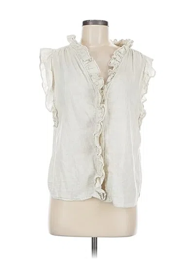 Pre-owned Dylan Sleeveless Blouse In White
