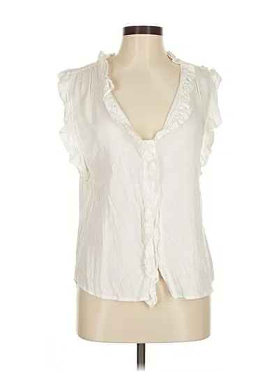 Pre-owned Dylan Sleeveless Blouse In White