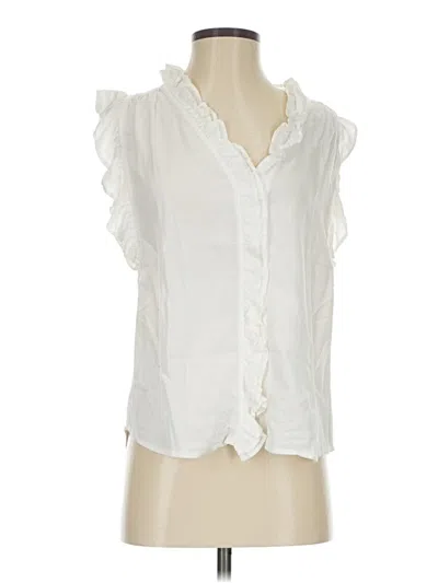 Pre-owned Dylan Sleeveless Blouse In White