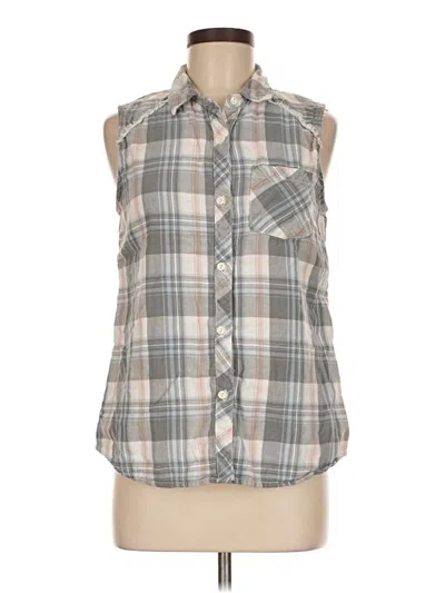 Pre-owned Dylan Sleeveless Button Down Shirt In Gray