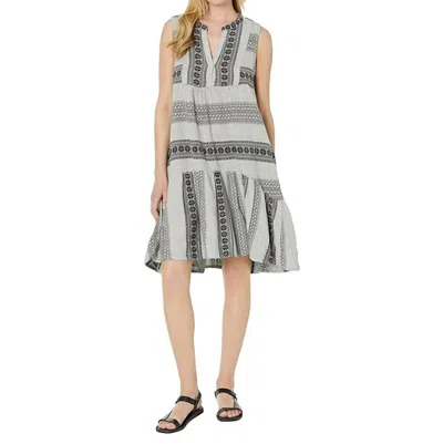 Dylan Sleeveless Jacquard Dress In Black/white In Grey