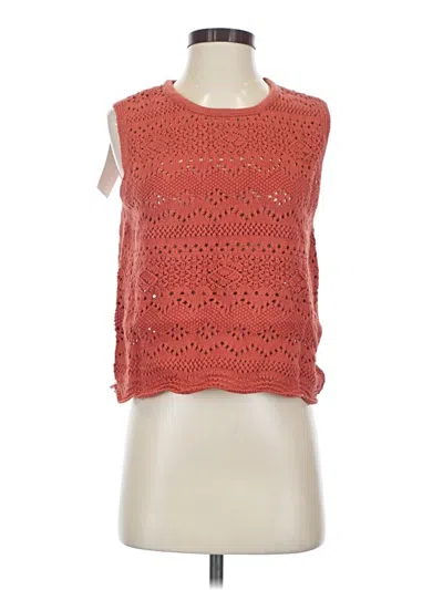Pre-owned Dylan Sleeveless Top Orange Boatneck Tops