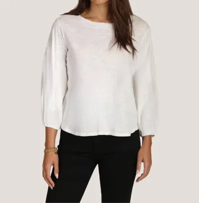 Dylan Slub Jersey Tee With Gauze Sleeve In Vintage White In Gray