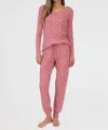 Dylan Star Classic Thermal Set With Jogger In Red In Pink
