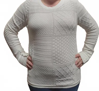 Dylan Stella Crewneck Sweater In White