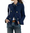 Dylan Sutton Double Breasted Button Jacket In Indigo In Multi