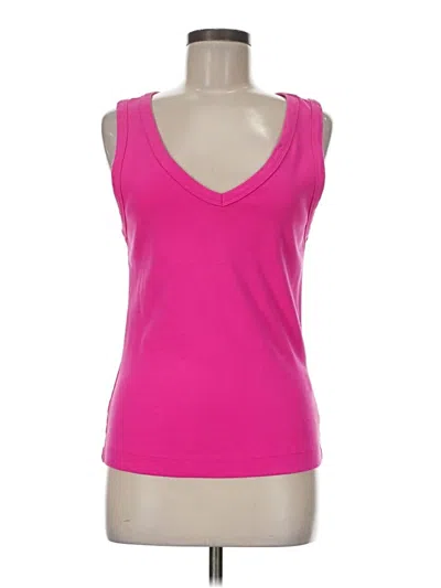 Dylan Tank Top Pink Plunge Neckline Tops
