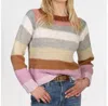 Dylan Taylor Striped Sweater In Multi Grey, Pink, Lavender, Chestnut In Multi
