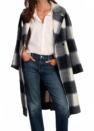 Dylan Towne Plaid Coat In Blue Plaid In Multi