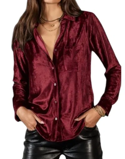 Dylan Velvet Shirt In Red