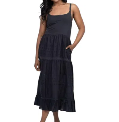 Dylan Victoria Tank Eyelet Maxi Dress In Black