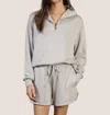 Dylan Weekend Half Zip Top In Heather Grey In Gray