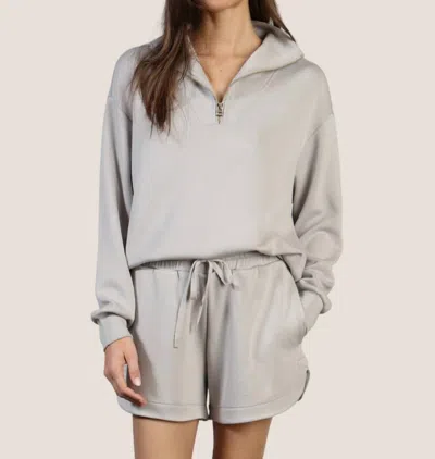 Dylan Weekend Half Zip Top In Heather Grey In Gray