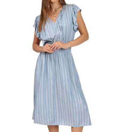 Dylan Westin Stripe Dress In Denim Den In Blue