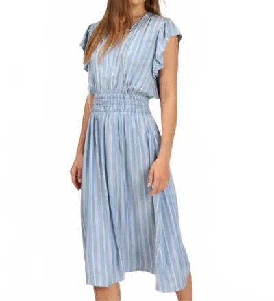 Dylan Westin Stripe Dress In Denim In Multi
