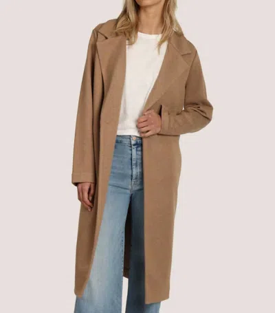 Dylan Woman's Rowan Coat W/pockets In Tan In Animal Print
