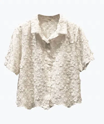 Dylan Women's Daisy Camp Shirt In White In Neutral