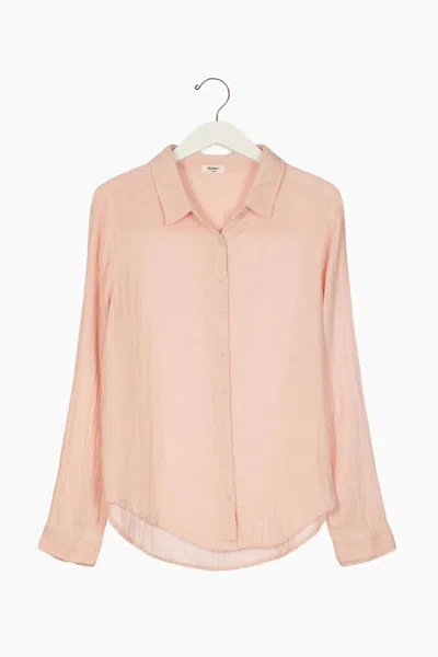 Dylan Women's Gauze Long Sleeve Taylor Shirt In New Pink
