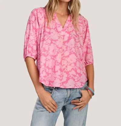 Dylan Women's Millie Short Sleeve Blouse In Pink In Yellow