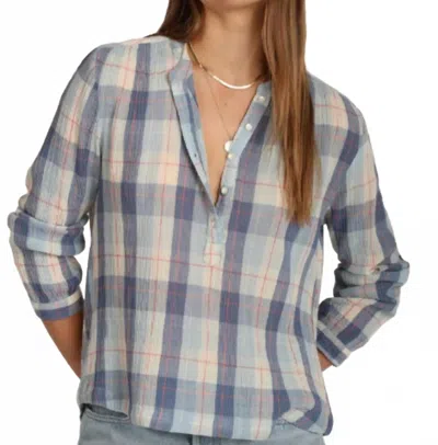 Dylan Women's Perfect Plaid Top In Blue