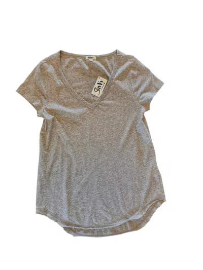 Dylan Women's Short Sleeve V-neck Shirttail Tee In Heather In Gray