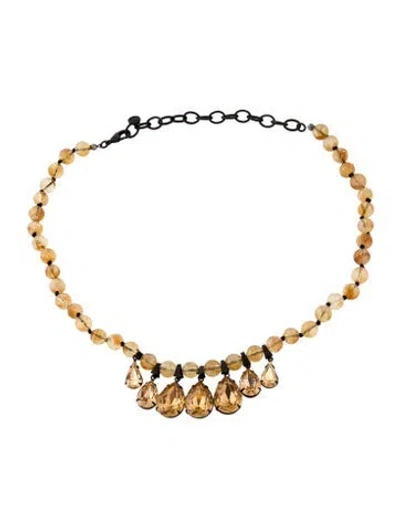Pre-owned Dylanlex Crystal & Bead Maude Collar Necklace, 20" In Multi