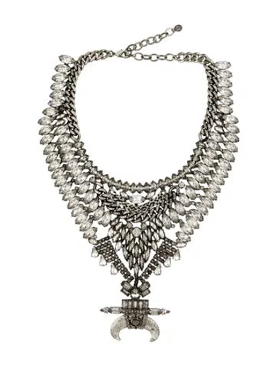 Pre-owned Dylanlex Crystal Bowie Collar Necklace, 21" In Multi