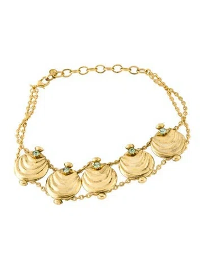 Pre-owned Dylanlex Crystal Choker Necklace, 15" In Blue