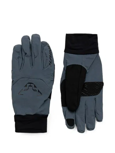 Dynafit Blacklight Logo-print Panelled Gloves In Blue